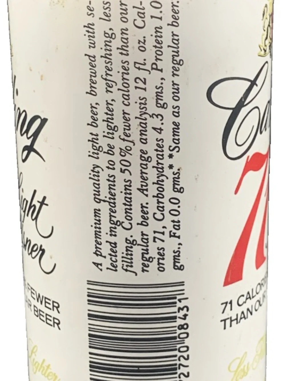 Vintage Beer Can Carling 71 Light Pilsner Beer Pull Tab Empty